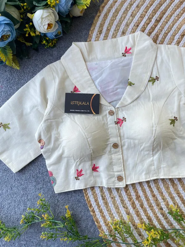 Presenting_Original_Khadi_Cotton_Collar_Neck_Blouse