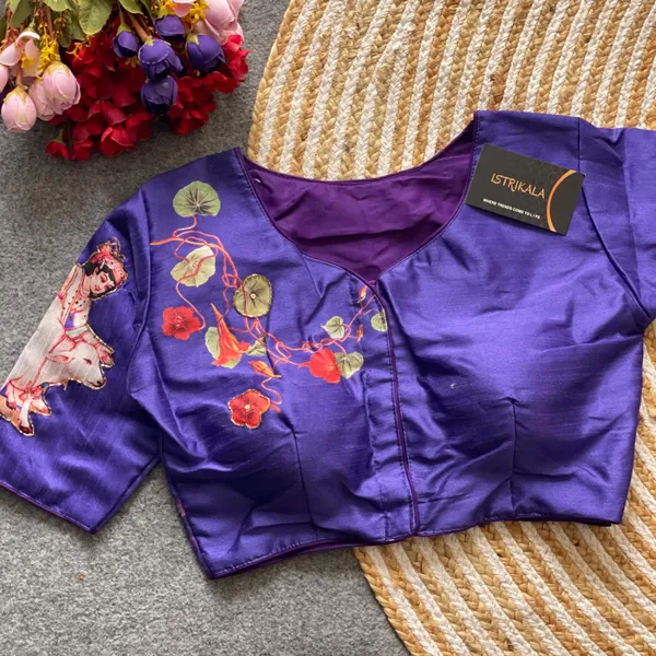 Blue_Royal_Pure_Silk_Dandiya_Blouse_For_Women