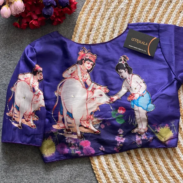 Blue_Royal_Pure_Silk_Dandiya_Blouse_For_Women