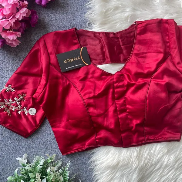 Wine_Red__Satin_Silk_Embroidered_Designer_Blouse_for_Women