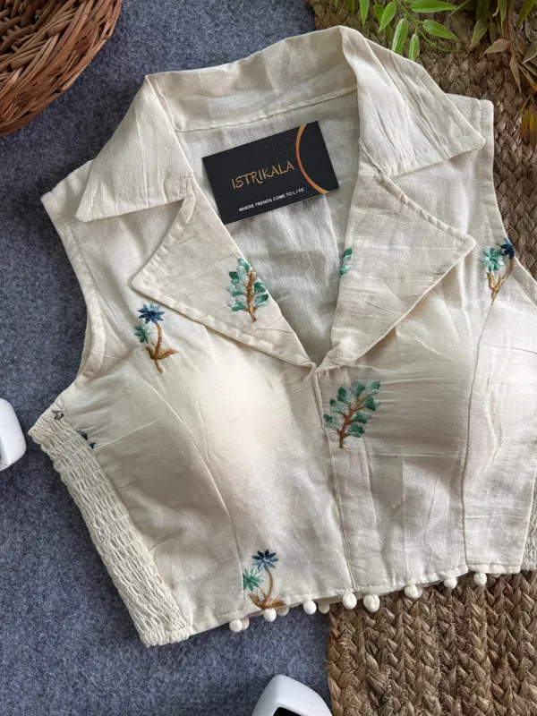 Women’s_Cotton_Slub_Embroidered_Top_|_Shirt_Collar_Ethnic_Fusion_Wear