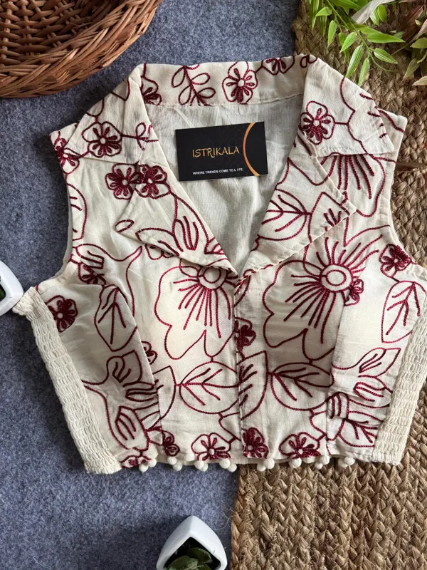 Women’s_Cotton_Slub_Embroidered_Top_|_Shirt_Collar_Ethnic_Fusion_Wear