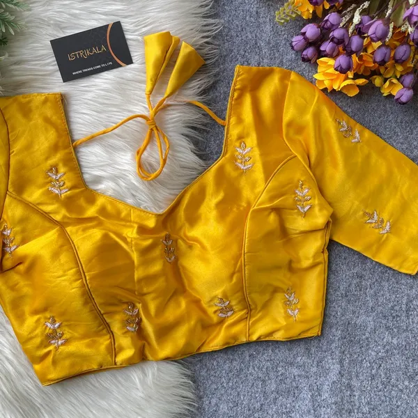 Yellow_Pure_Silk_Princess-Cut_Blouse_with_Pure_Handwork