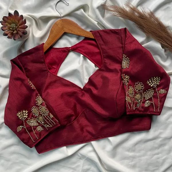 Statement_Back_Cut_Pure_Silk_Blouse_with_Artisan_Handwork