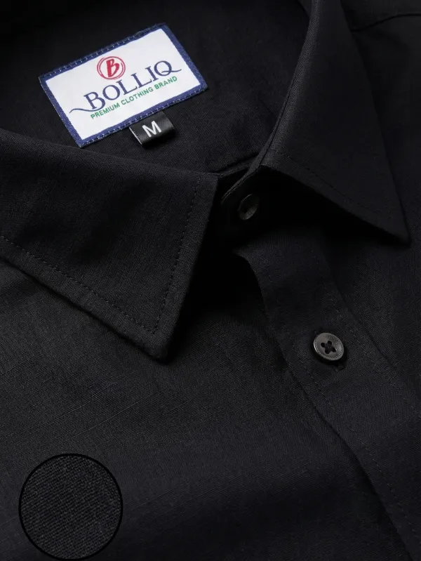 Bolliq_Premium_Black_Cotton-Linen_Shirt