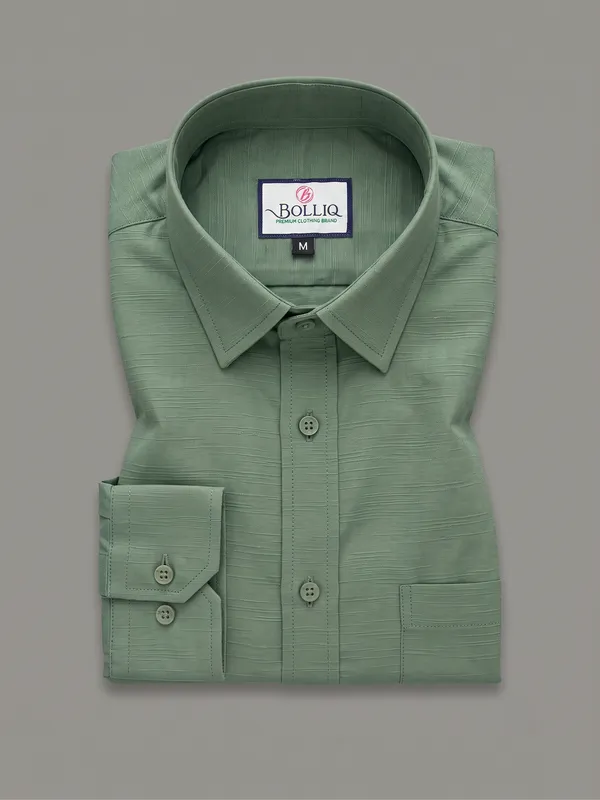 BOLLIQ_Premium_Sage_Green_100%_Cotton_Linen_Shirt
