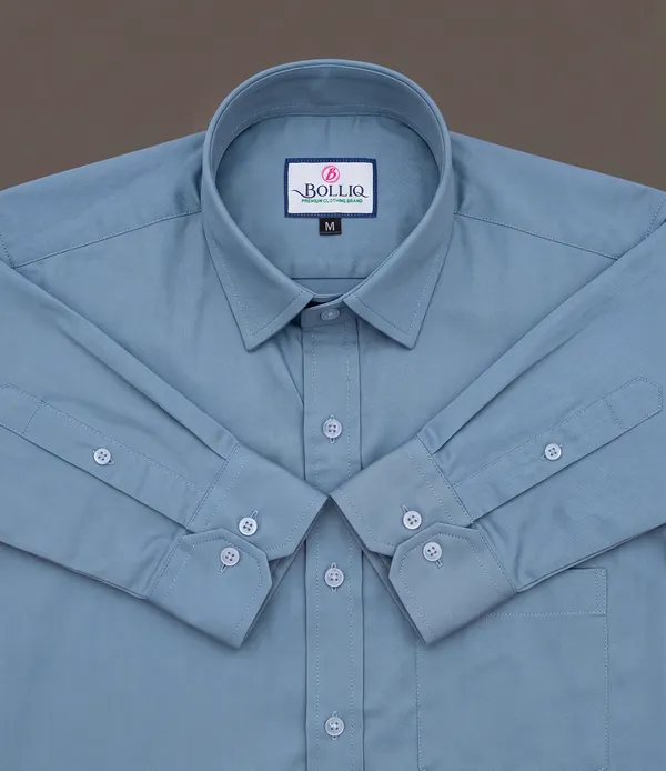 Bolliq_Premium_Dark_Sky_Blue_100_%_Cotton_Linen_shirt