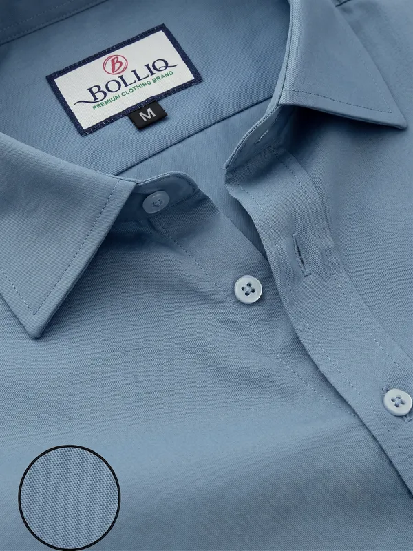 Bolliq_Premium_Dark_Sky_Blue_100_%_Cotton_Linen_shirt
