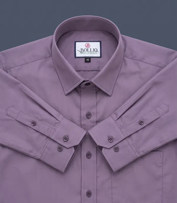 Bolliq_Premium_lavender_100%_Cotton_Linen_Shirt