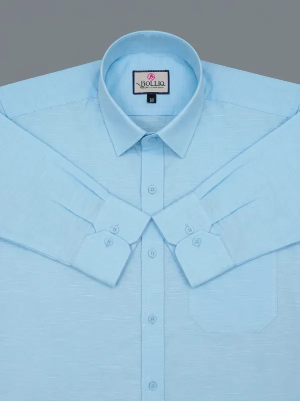 BOLLIQ_Premium_Sky_Blue_Cotton-Linen_Shirt