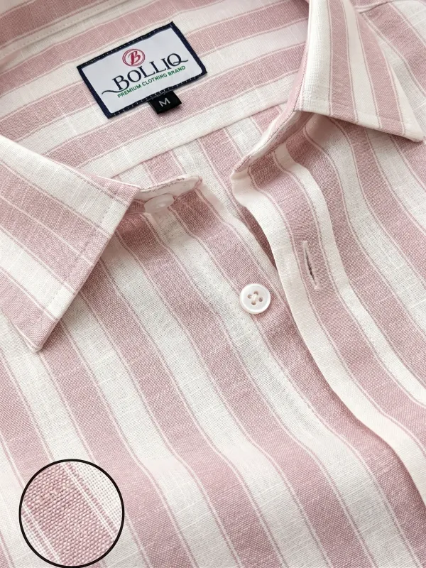BOLLIQ_Premium_Blush_Pink_Stripe_Cotton_Linen_Shirt
