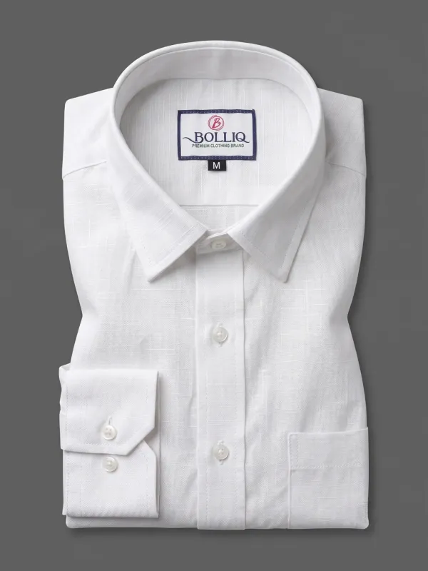 BOLLIQ_Bright_White_Premium_linen_100%_Cotton_Shirt