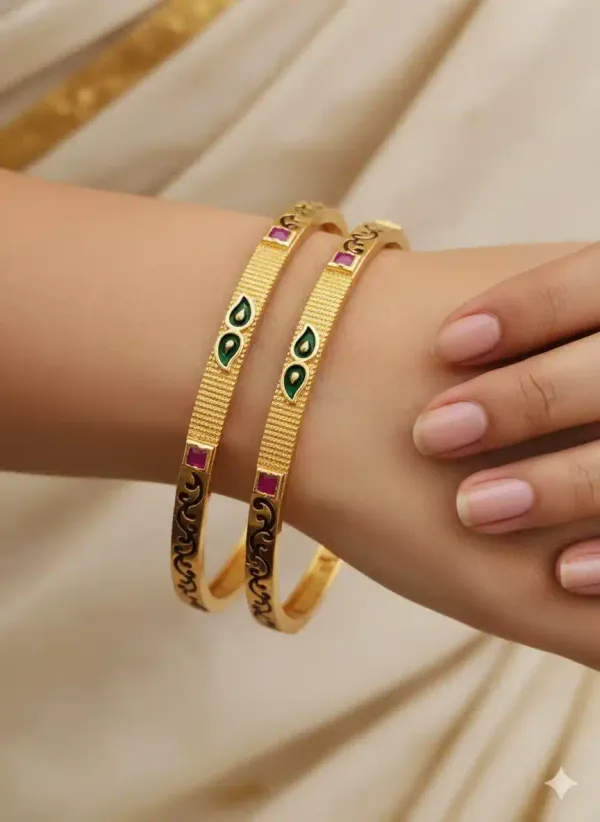 Micro_Gold_Plated_Ad_Diamond_Studed_Fancy_Meenawork_2_Pcs_Bangle