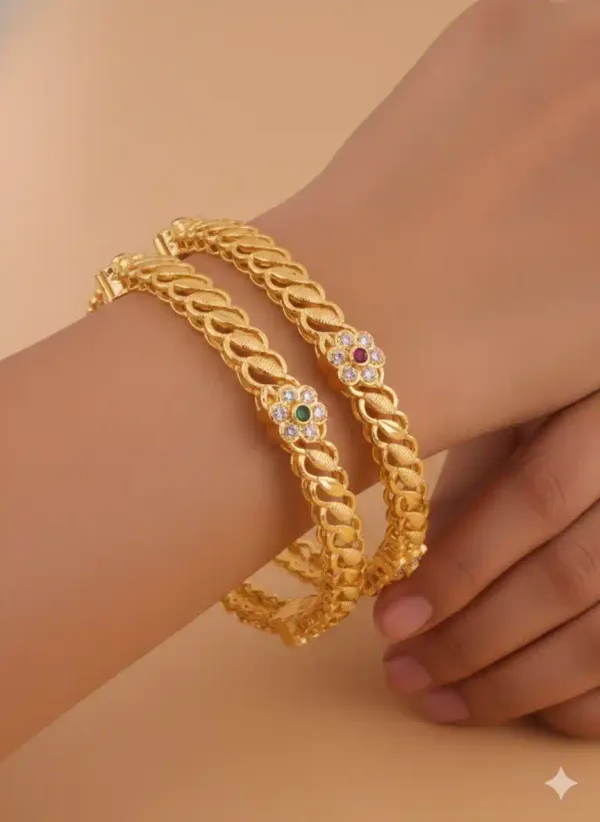 Royal_Bloom_Gold_Bangles_??Elegant_Floral_Charm_With_Gemstone_Accents