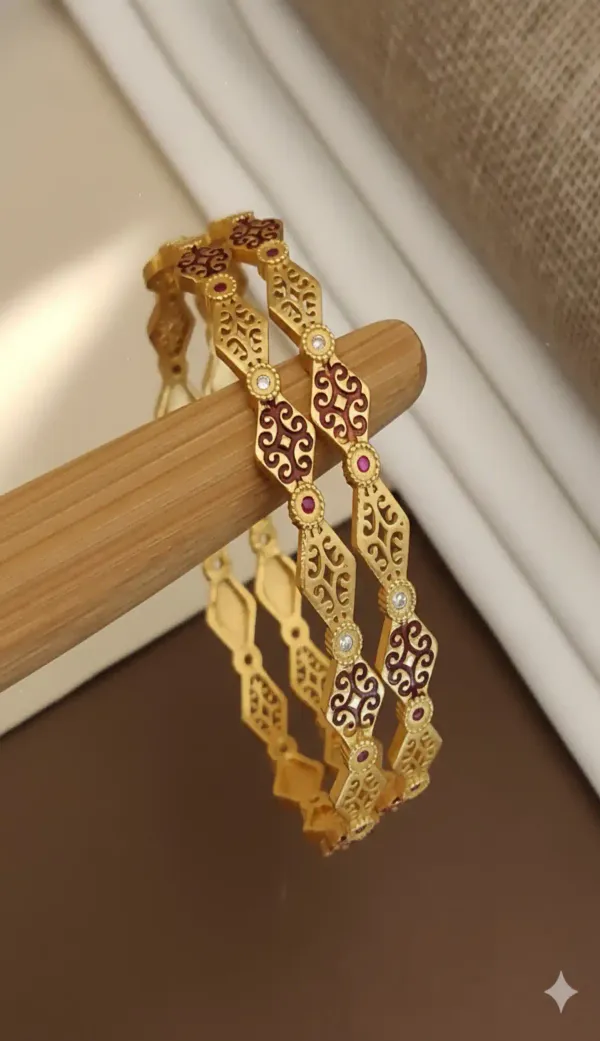 Micro_Gold_Plated_Ad_Diamond_Studed_Fancy_Meenawork_2_Pcs_Bangle