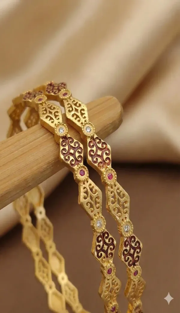 Micro_Gold_Plated_Ad_Diamond_Studed_Fancy_Meenawork_2_Pcs_Bangle
