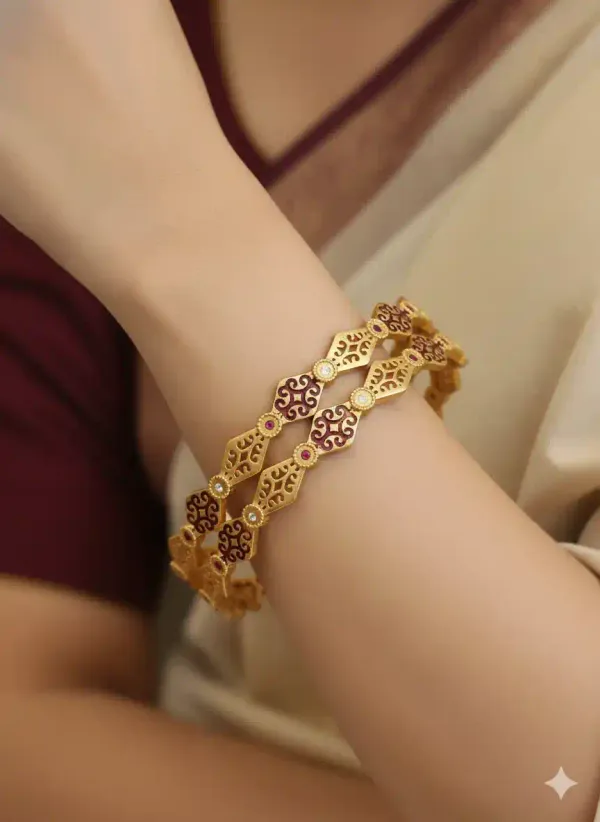Micro_Gold_Plated_Ad_Diamond_Studed_Fancy_Meenawork_2_Pcs_Bangle