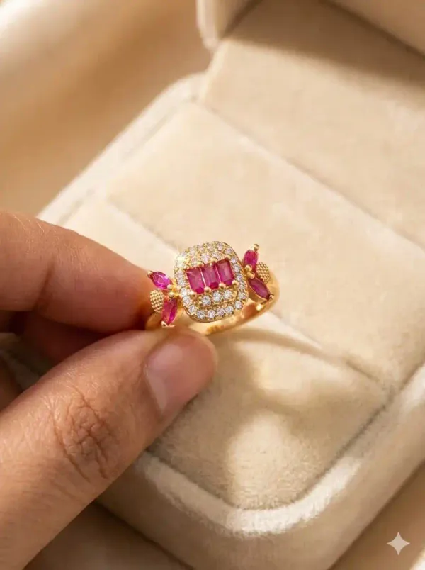 Micro_Gold_Plated_Ad_Diamond_Studded_Pink_Ruby_Square_Designer_Ring