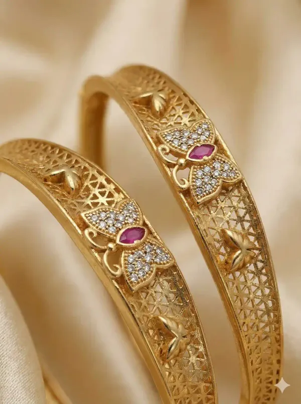 Micro_Gold_Plated_Ad_Ruby_Stone_Fancy_2_Pcs_Butterfly_Bangle