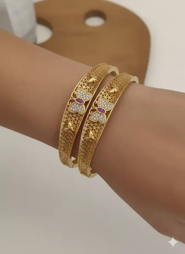Micro_Gold_Plated_Ad_Ruby_Stone_Fancy_2_Pcs_Butterfly_Bangle