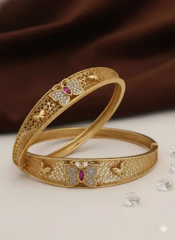 Micro_Gold_Plated_Ad_Ruby_Stone_Fancy_2_Pcs_Butterfly_Bangle