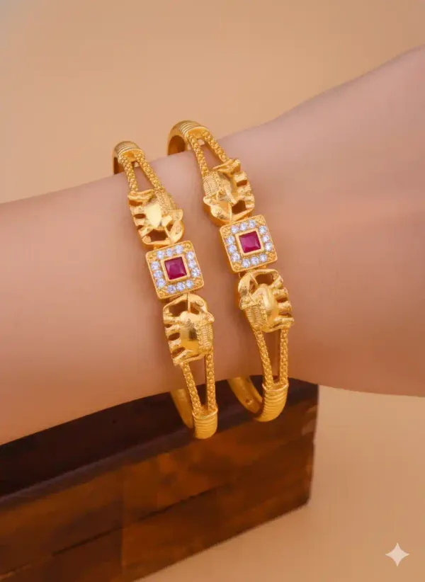 Regal_Square_Ruby_Gold_Bangles_??Classic_Elegance_With_Sparkling_Frame
