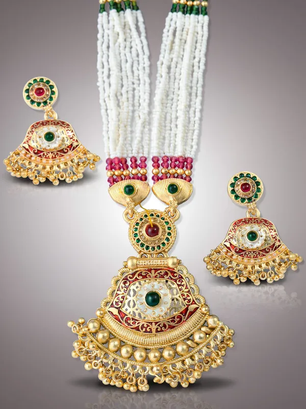 Micro_Gold_Plated_Pearl_Long_Necklace_Set_With_Temple_Pendant_&_Jhumka_Earrings