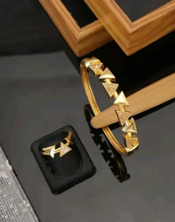 Premium_Gold_Plated_Geometric_Triangle_Ad_Diamond_Studded_Bracelet_&_Ring_Set_�