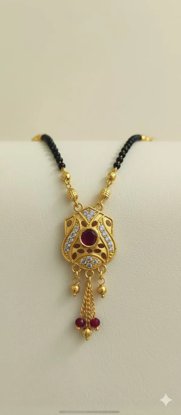 Gold_Plated_Ad_Diamond_Studed_Floral_Design_Mangalsutra