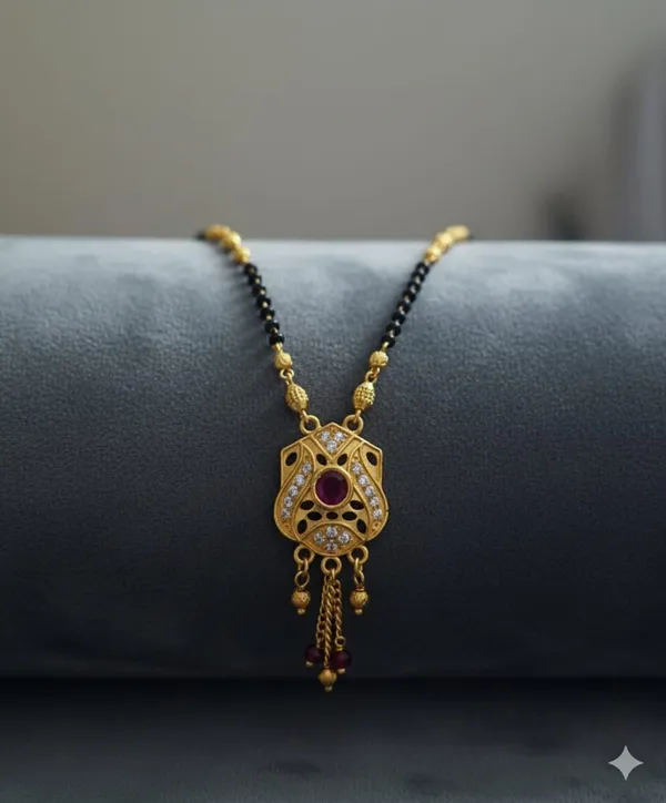 Gold_Plated_Ad_Diamond_Studed_Floral_Design_Mangalsutra