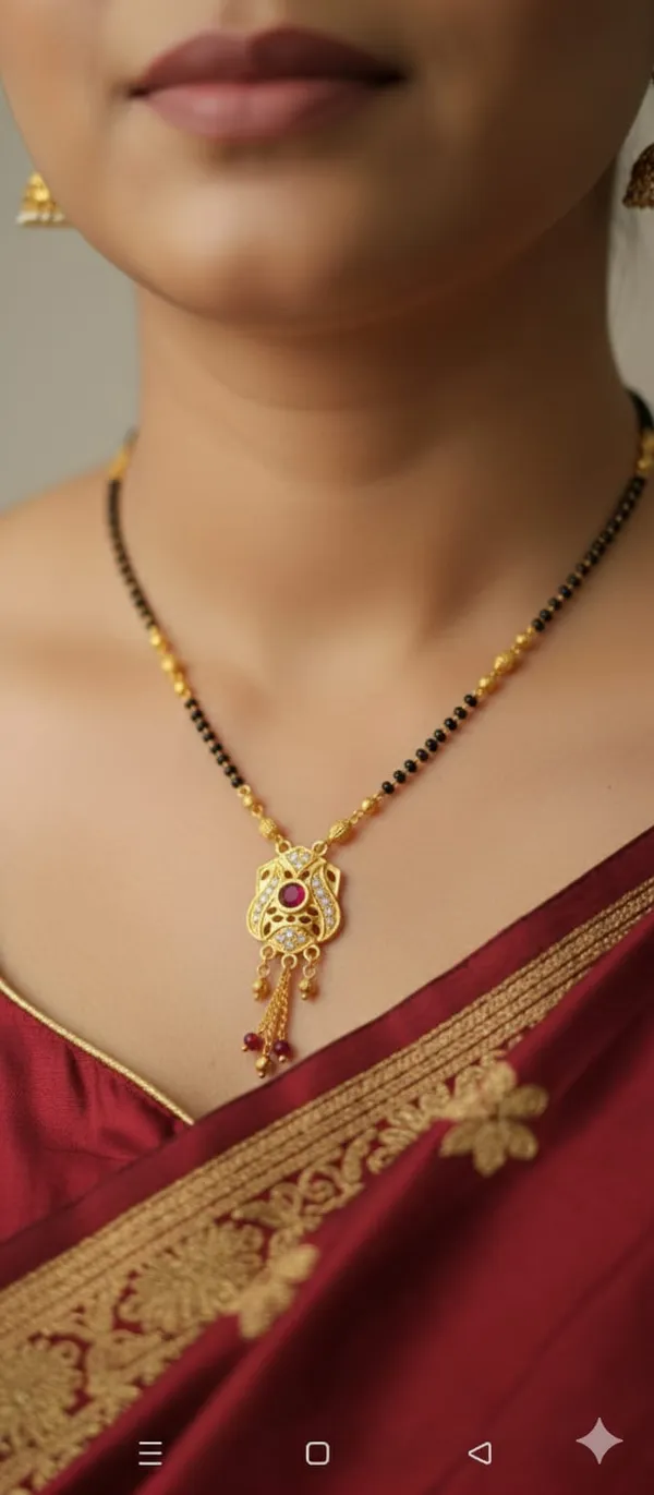 Gold_Plated_Ad_Diamond_Studed_Floral_Design_Mangalsutra