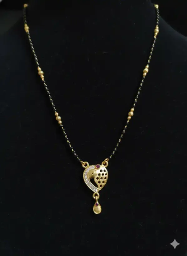 Elegant_Heart-Design_Gold_Plated_Ad_Diamond_18_Inches_Mangalsutra