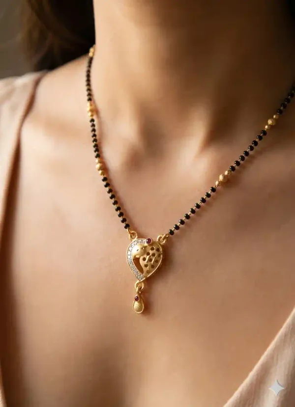 Elegant_Heart-Design_Gold_Plated_Ad_Diamond_18_Inches_Mangalsutra