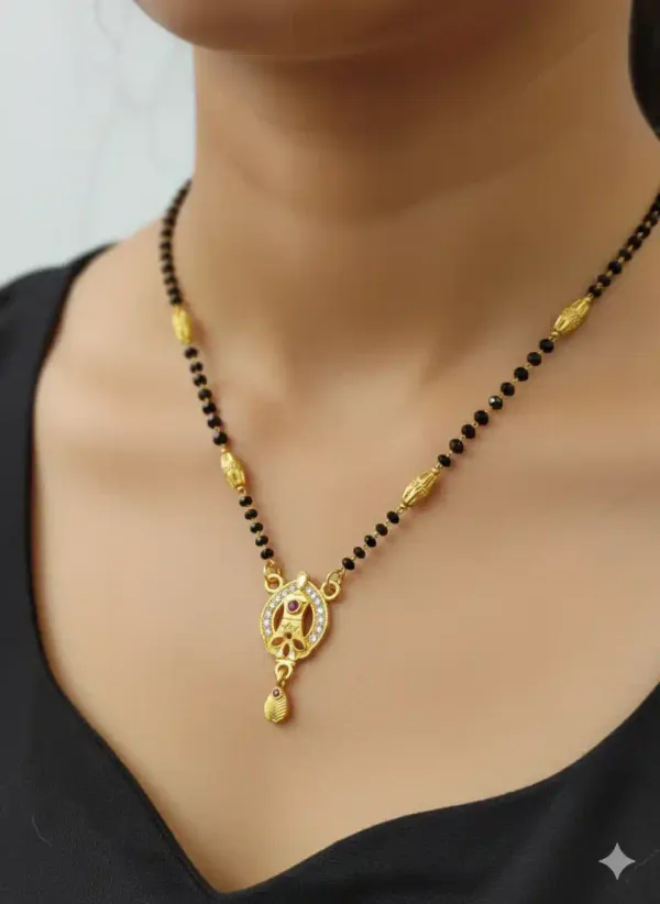 Classic_Gold-Finish_Ad_Diamond_Fancy_Leaf_Design_18_Inches_Mangalsutra