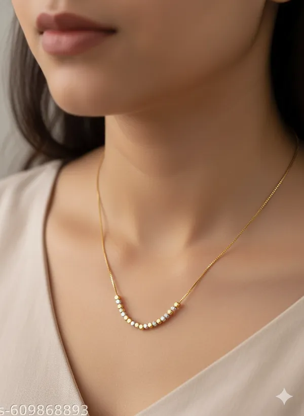Micro_Gold_Plated__Dual_Tone_Square_Design_Fancy_Delicate_Daily_Wear_Chain