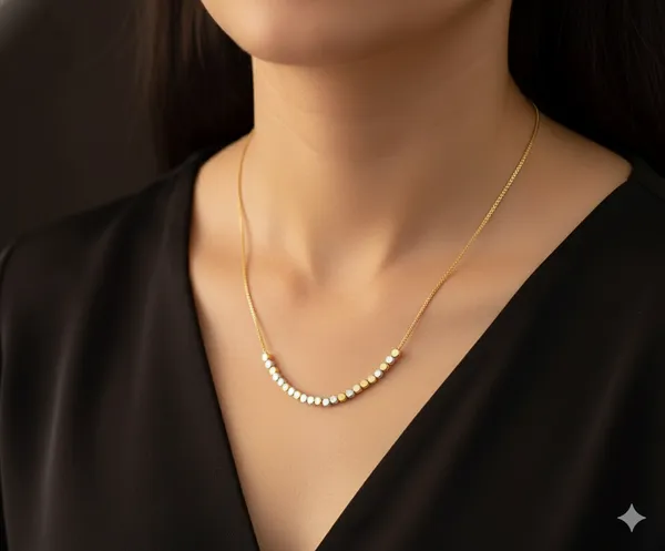 Micro_Gold_Plated__Dual_Tone_Square_Design_Fancy_Delicate_Daily_Wear_Chain