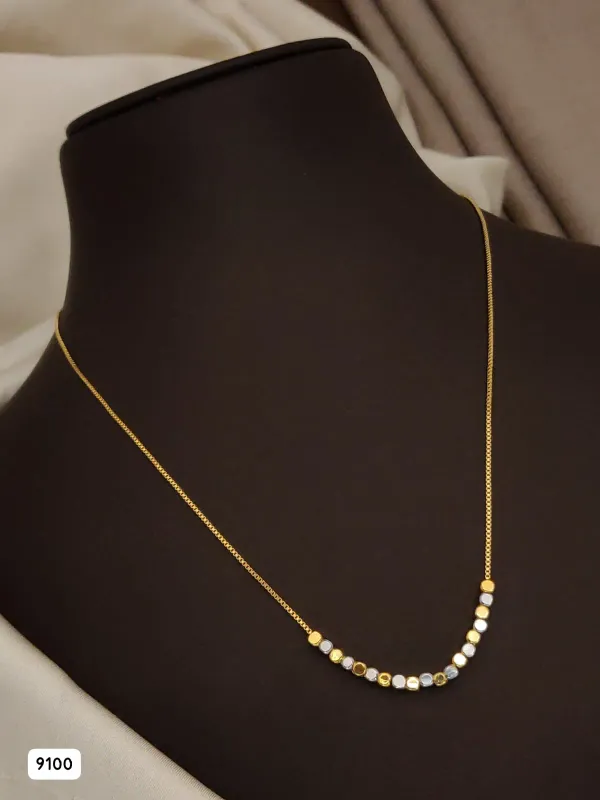 Micro_Gold_Plated__Dual_Tone_Square_Design_Fancy_Delicate_Daily_Wear_Chain