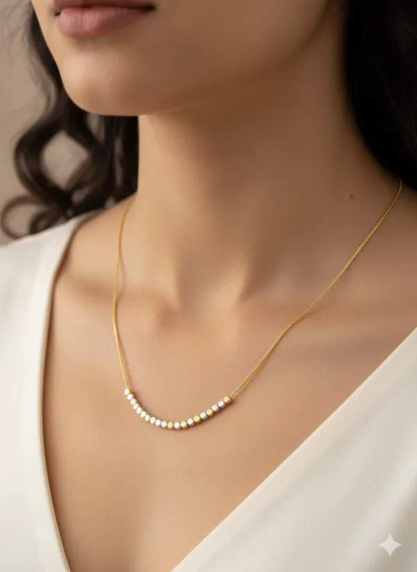 Micro_Gold_Plated__Dual_Tone_Square_Design_Fancy_Delicate_Daily_Wear_Chain
