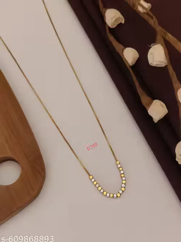 Micro_Gold_Plated__Dual_Tone_Square_Design_Fancy_Delicate_Daily_Wear_Chain