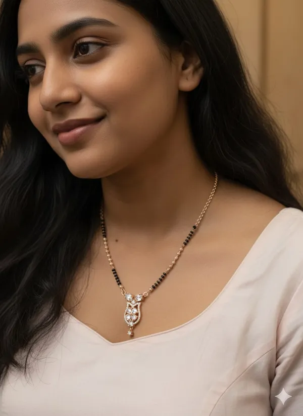 Rose_Gold_Plated_Ad_Diamond_Studed_Flower_Design_24_Inches_Mangalsutra