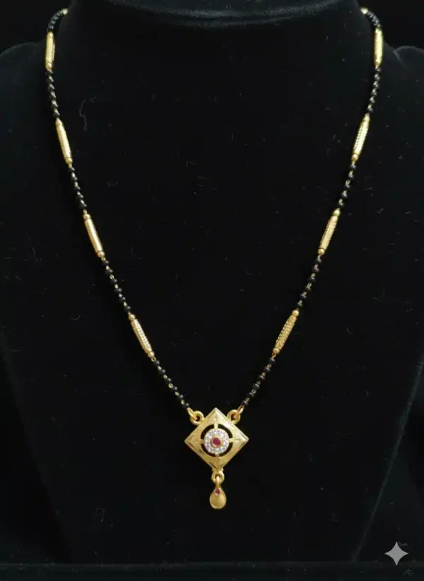 Classic_Square_Pendant_Gold_Plated_Ad_Diamond_Studed_Fancy_18_Inches_Mangalsutra