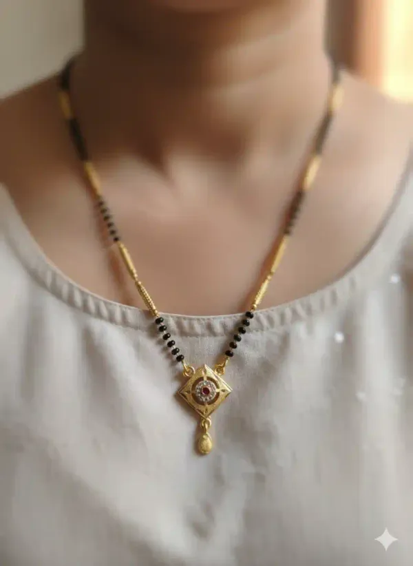 Classic_Square_Pendant_Gold_Plated_Ad_Diamond_Studed_Fancy_18_Inches_Mangalsutra