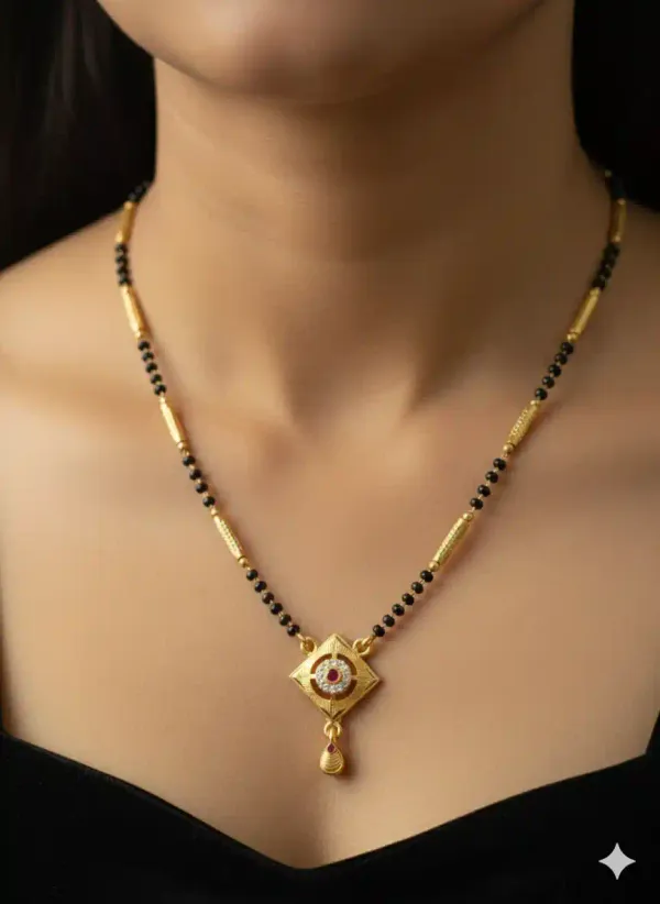 Classic_Square_Pendant_Gold_Plated_Ad_Diamond_Studed_Fancy_18_Inches_Mangalsutra