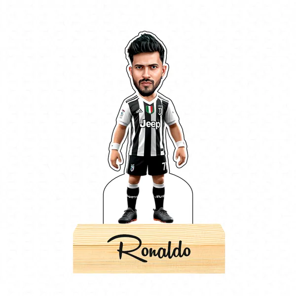 Customized_Sports_Caricature_Footballer_Messi_Personalized_Gift_Name_&_Logo_Engraved_with_Wooden_Base_Tabletop_Frame