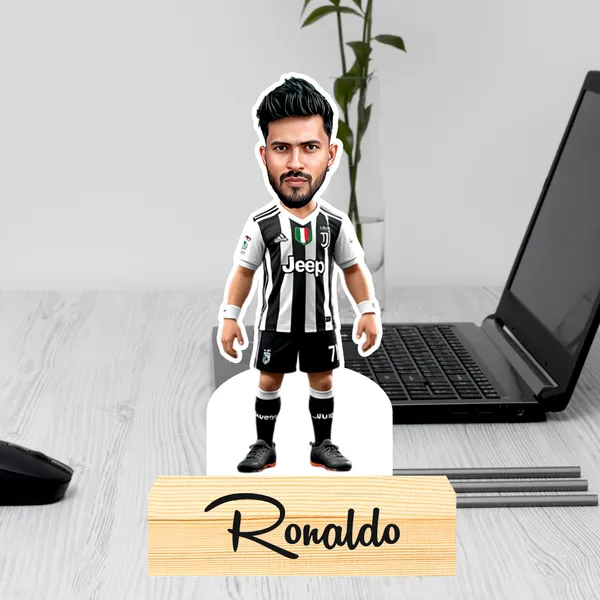 Customized_Sports_Caricature_Footballer_Messi_Personalized_Gift_Name_&_Logo_Engraved_with_Wooden_Base_Tabletop_Frame