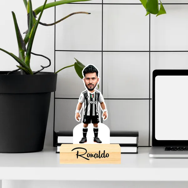 Customized_Sports_Caricature_Footballer_Messi_Personalized_Gift_Name_&_Logo_Engraved_with_Wooden_Base_Tabletop_Frame