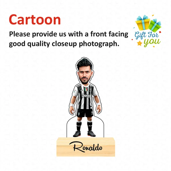 Customized_Sports_Caricature_Footballer_Messi_Personalized_Gift_Name_&_Logo_Engraved_with_Wooden_Base_Tabletop_Frame