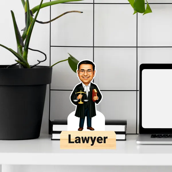 Customized_Male_Advocate_Caricature_Personalized_Gift_with_Wooden_Base,_Tabletop_Frame,_Name_&_Logo_Engraved