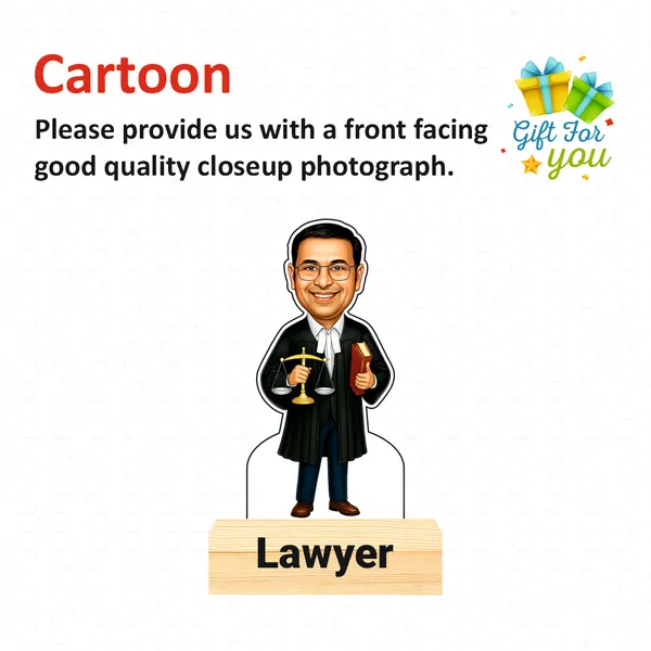 Customized_Male_Advocate_Caricature_Personalized_Gift_with_Wooden_Base,_Tabletop_Frame,_Name_&_Logo_Engraved