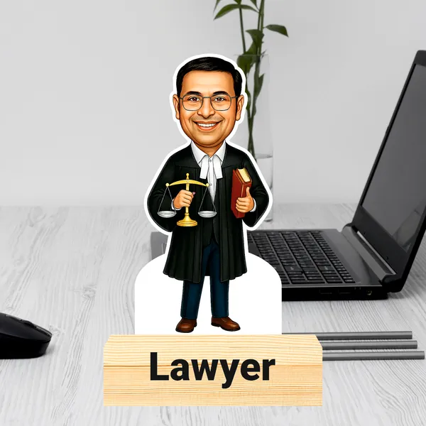 Customized_Male_Advocate_Caricature_Personalized_Gift_with_Wooden_Base,_Tabletop_Frame,_Name_&_Logo_Engraved